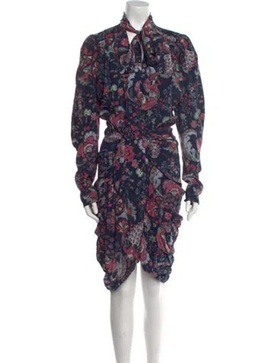 Pre-owned Isabel Marant Silk Midi Length Dress In Blue