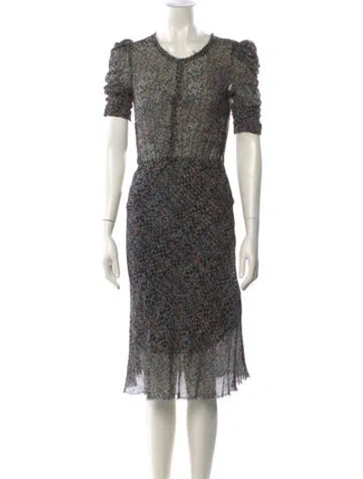 Pre-owned Isabel Marant Silk Midi Length Dress In Blue