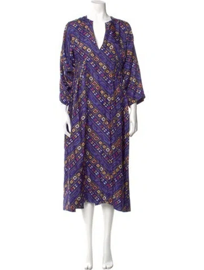 Pre-owned Isabel Marant Silk Midi Length Dress In Blue