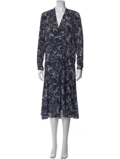 Pre-owned Isabel Marant Silk Midi Length Dress In Blue