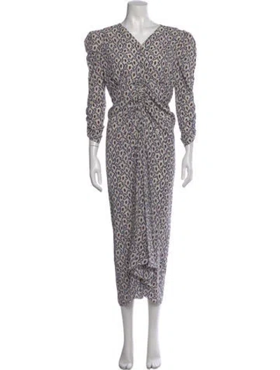 Pre-owned Isabel Marant Silk Midi Length Dress In Blue