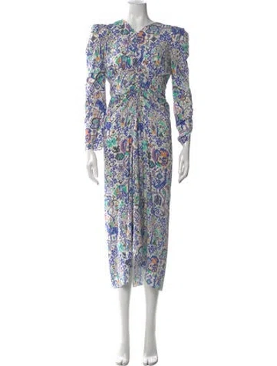 Pre-owned Isabel Marant Silk Midi Length Dress In Blue