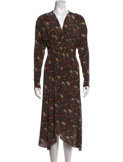 Pre-owned Isabel Marant Silk Midi Length Dress In Blue