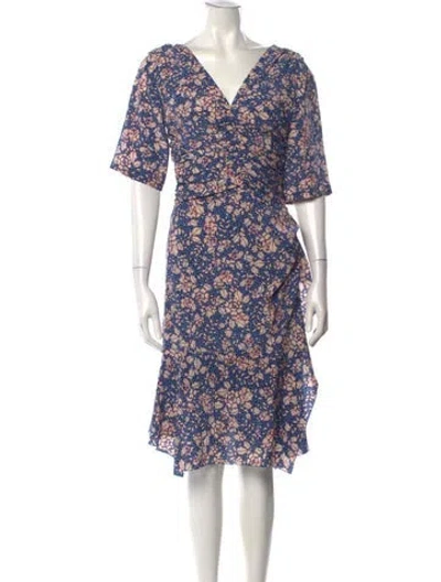 Pre-owned Isabel Marant Silk Midi Length Dress In Blue
