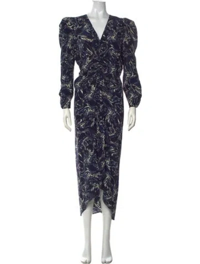 Pre-owned Isabel Marant Silk Midi Length Dress In Blue