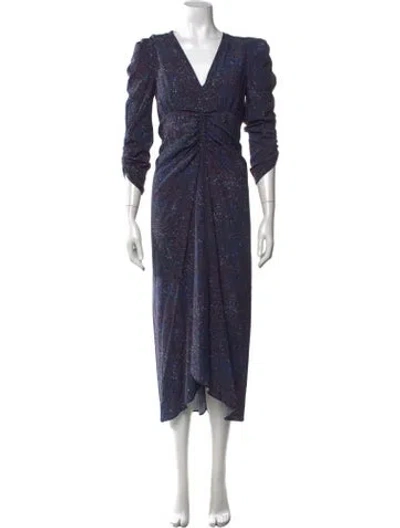 Pre-owned Isabel Marant Silk Midi Length Dress In Blue