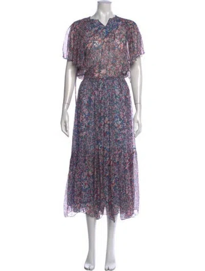 Pre-owned Isabel Marant Silk Midi Length Dress In Blue