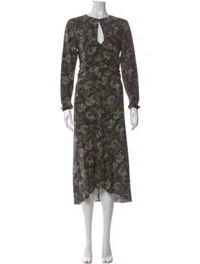 Pre-owned Isabel Marant Silk Midi Length Dress In Gray