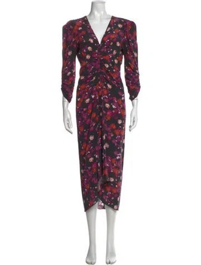 Pre-owned Isabel Marant Silk Midi Length Dress In Gray