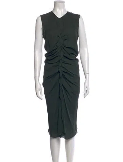 Pre-owned Isabel Marant Silk Midi Length Dress In Green