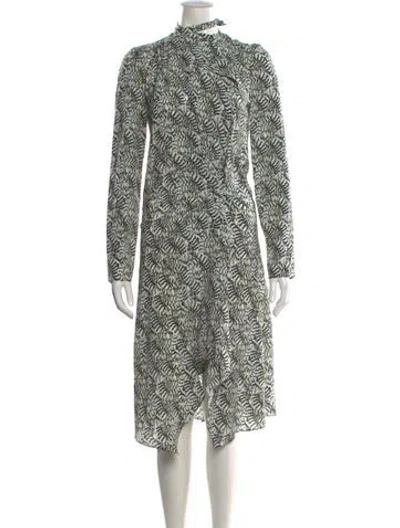 Pre-owned Isabel Marant Silk Midi Length Dress In Green
