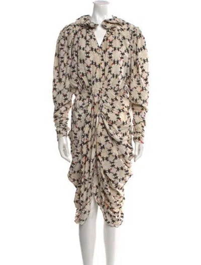 Pre-owned Isabel Marant Silk Midi Length Dress In Neutral