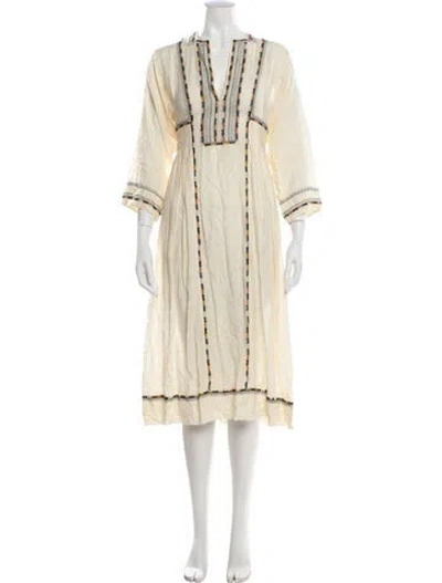 Pre-owned Isabel Marant Silk Midi Length Dress In Neutral