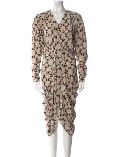 Pre-owned Isabel Marant Silk Midi Length Dress In Neutral