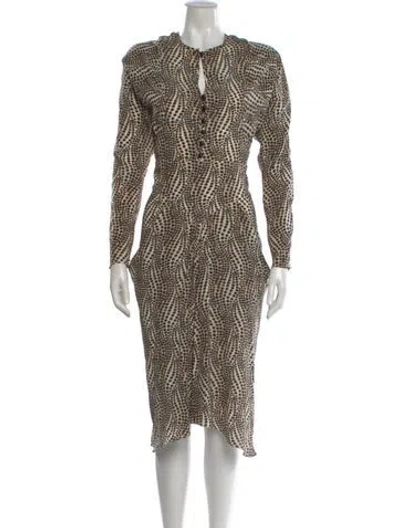 Pre-owned Isabel Marant Silk Midi Length Dress In Neutral