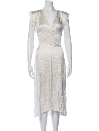 Pre-owned Isabel Marant Silk Midi Length Dress In Neutral