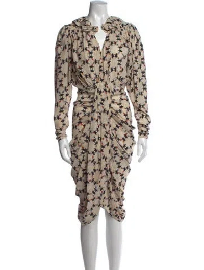 Pre-owned Isabel Marant Silk Midi Length Dress In Neutral