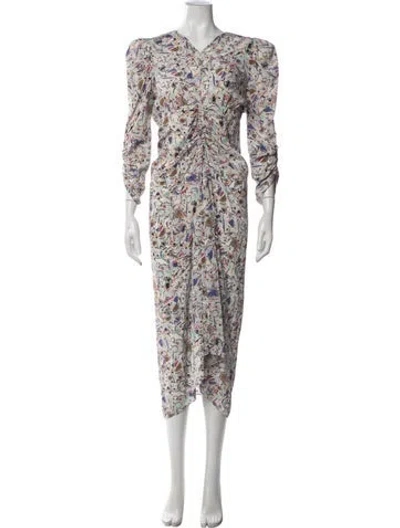 Pre-owned Isabel Marant Silk Midi Length Dress In Neutrals