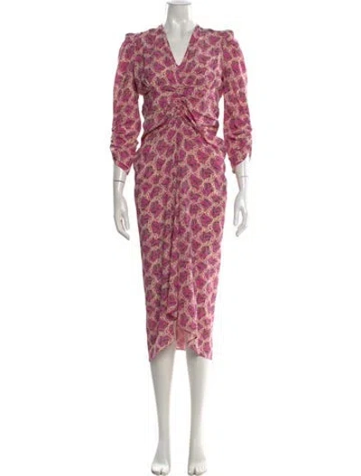 Pre-owned Isabel Marant Silk Midi Length Dress In Pink