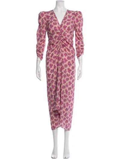 Pre-owned Isabel Marant Silk Midi Length Dress In Pink