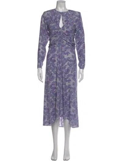 Pre-owned Isabel Marant Silk Midi Length Dress In Purple