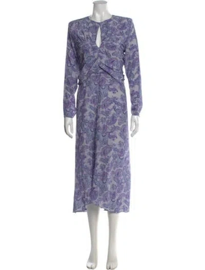 Pre-owned Isabel Marant Silk Midi Length Dress In Purple
