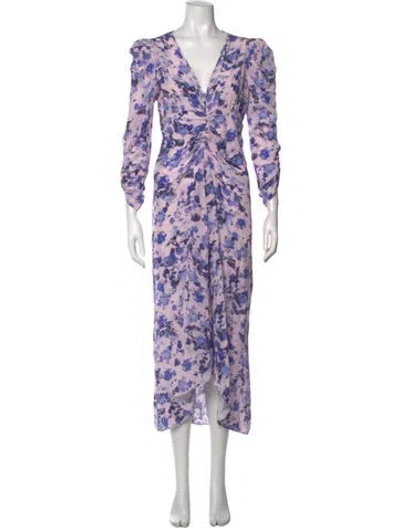 Pre-owned Isabel Marant Silk Midi Length Dress In Purple