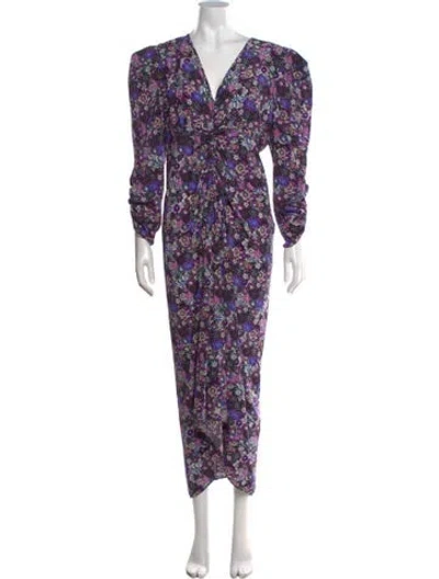 Pre-owned Isabel Marant Silk Midi Length Dress In Purple
