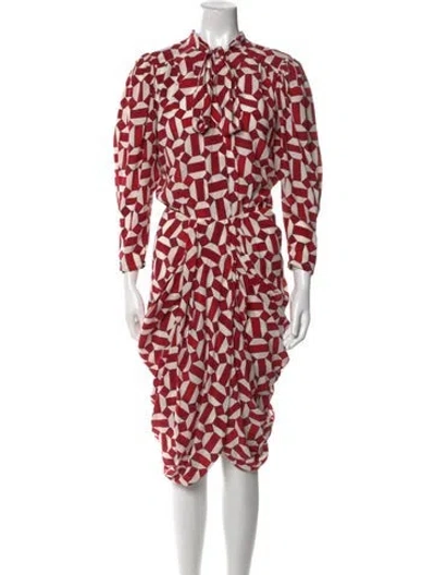 Pre-owned Isabel Marant Silk Midi Length Dress In Red