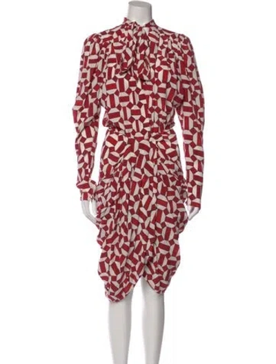 Pre-owned Isabel Marant Silk Midi Length Dress In Red