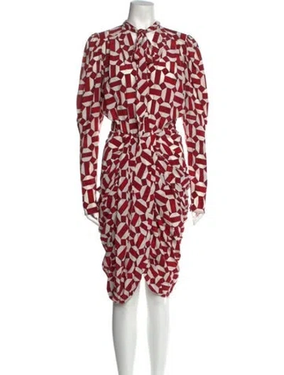 Pre-owned Isabel Marant Silk Midi Length Dress In Red