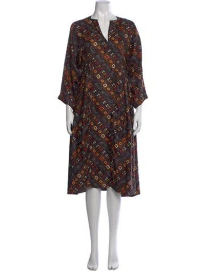 Pre-owned Isabel Marant Silk Midi Length Dress In Red