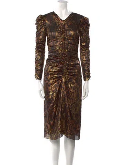 Pre-owned Isabel Marant Silk Midi Length Dress W/ Tags In Gold