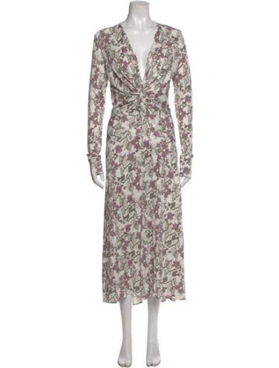 Pre-owned Isabel Marant Silk Midi Length Dress W/ Tags In Purple