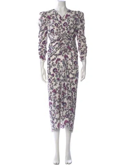 Pre-owned Isabel Marant Silk Midi Length Dress In White