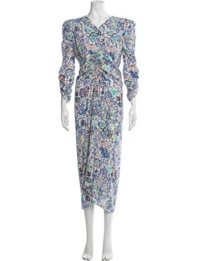 Pre-owned Isabel Marant Silk Midi Length Dress In White