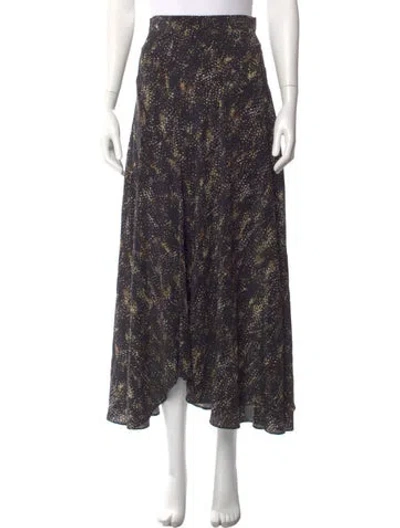 Pre-owned Isabel Marant Silk Midi Length Skirt In Black