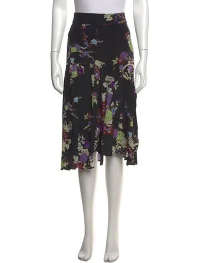 Pre-owned Isabel Marant Silk Midi Length Skirt In Black/neutrals