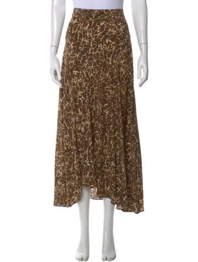 Pre-owned Isabel Marant Silk Midi Length Skirt In Brown