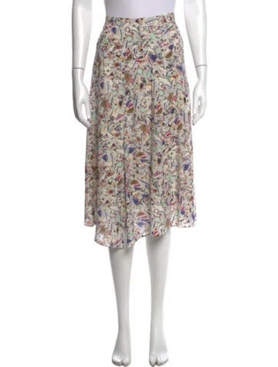 Pre-owned Isabel Marant Silk Midi Length Skirt In Neutrals