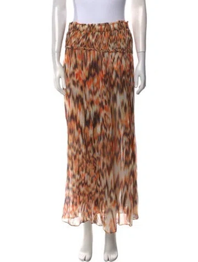 Pre-owned Isabel Marant Silk Midi Length Skirt In Orange