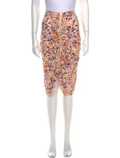 Pre-owned Isabel Marant Silk Midi Length Skirt In Orange