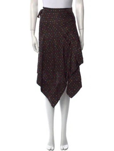 Pre-owned Isabel Marant Silk Midi Length Skirt W/ Tags In Black