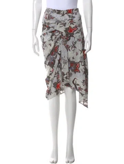 Pre-owned Isabel Marant Silk Midi Length Skirt In White