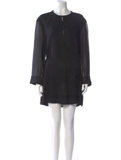 Pre-owned Isabel Marant Silk Mini Dress In Black