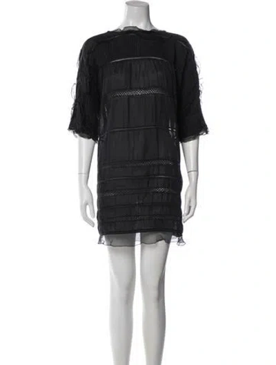 Pre-owned Isabel Marant Silk Mini Dress In Black