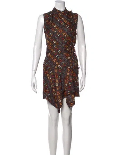 Pre-owned Isabel Marant Silk Mini Dress In Black