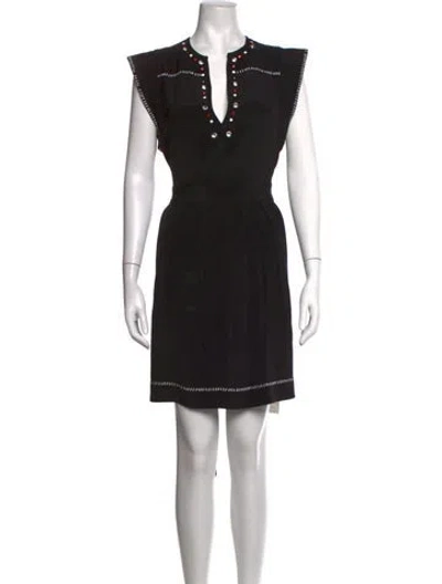 Pre-owned Isabel Marant Silk Mini Dress In Black