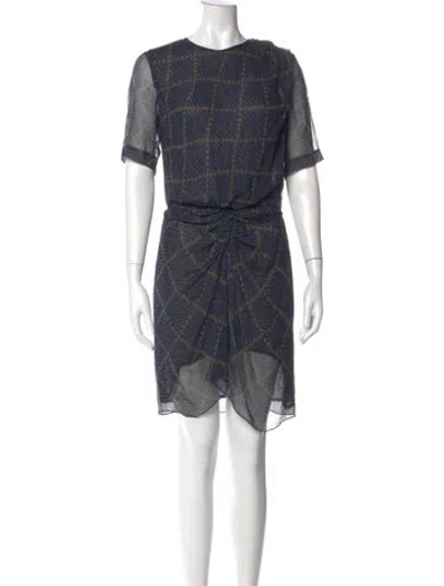 Pre-owned Isabel Marant Silk Mini Dress In Blue