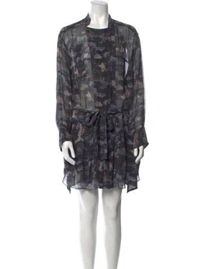 Pre-owned Isabel Marant Silk Mini Dress In Blue